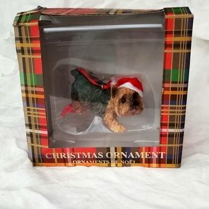 Sandicast yorkshire terrier Christmas ornament